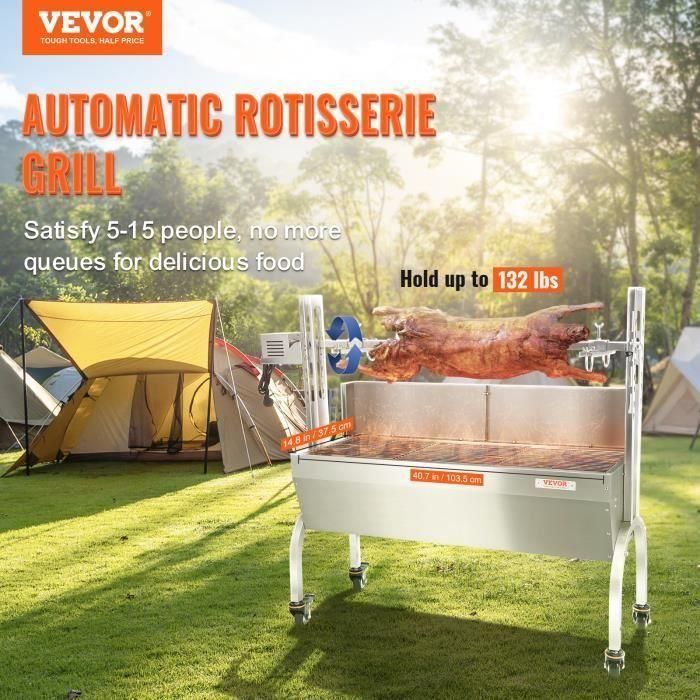 Barbecue � Charbon - VEVOR - Charge 60 kg 50 W 4 tr-min avec Tournebroche �... - 3