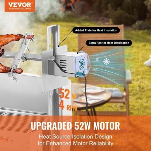 Barbecue � Charbon - VEVOR - Charge 60 kg 50 W 4 tr-min avec Tournebroche �... - 7