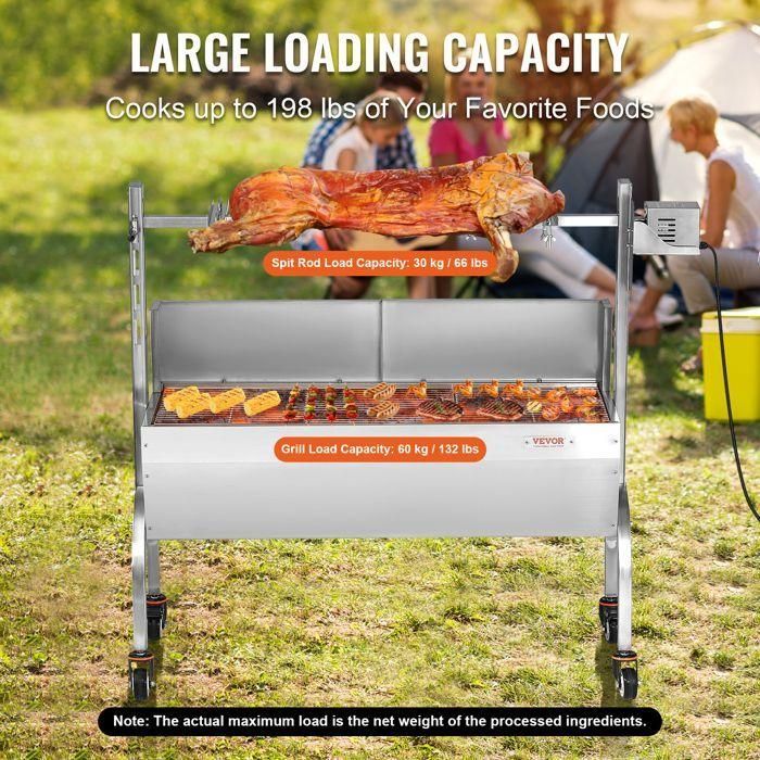 Barbecue � Charbon - VEVOR - Charge 60 kg 50 W 4 tr-min avec Tournebroche �... - 8