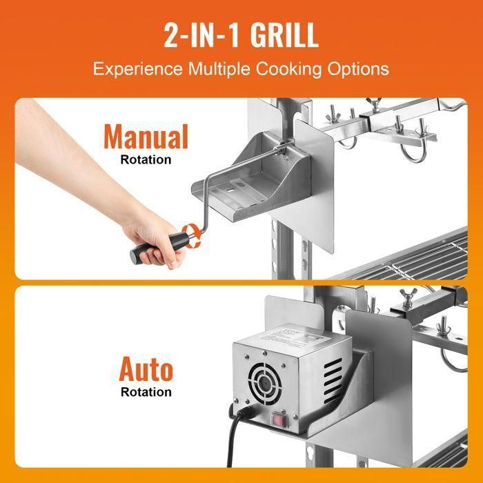 Barbecue � Charbon - VEVOR - Charge 60 kg 50 W 4 tr-min avec Tournebroche �... - 9