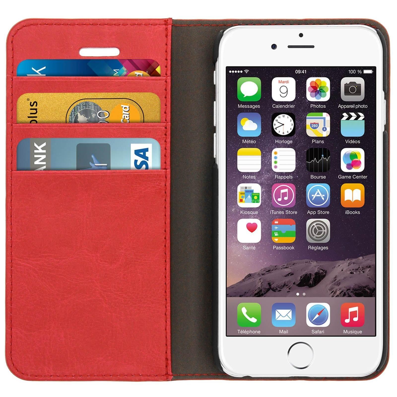 tui Iphone 6 , Iphone 6s En Cuir Veritable Et Finition Surpiqu - Rouge - 3