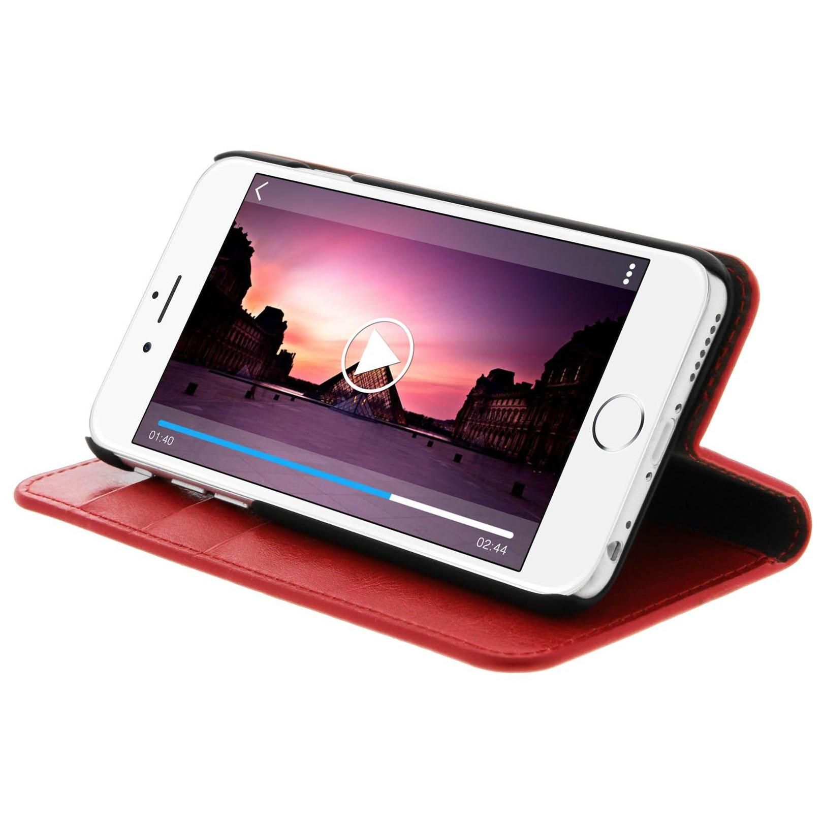 tui Iphone 6 , Iphone 6s En Cuir Veritable Et Finition Surpiqu - Rouge - 4