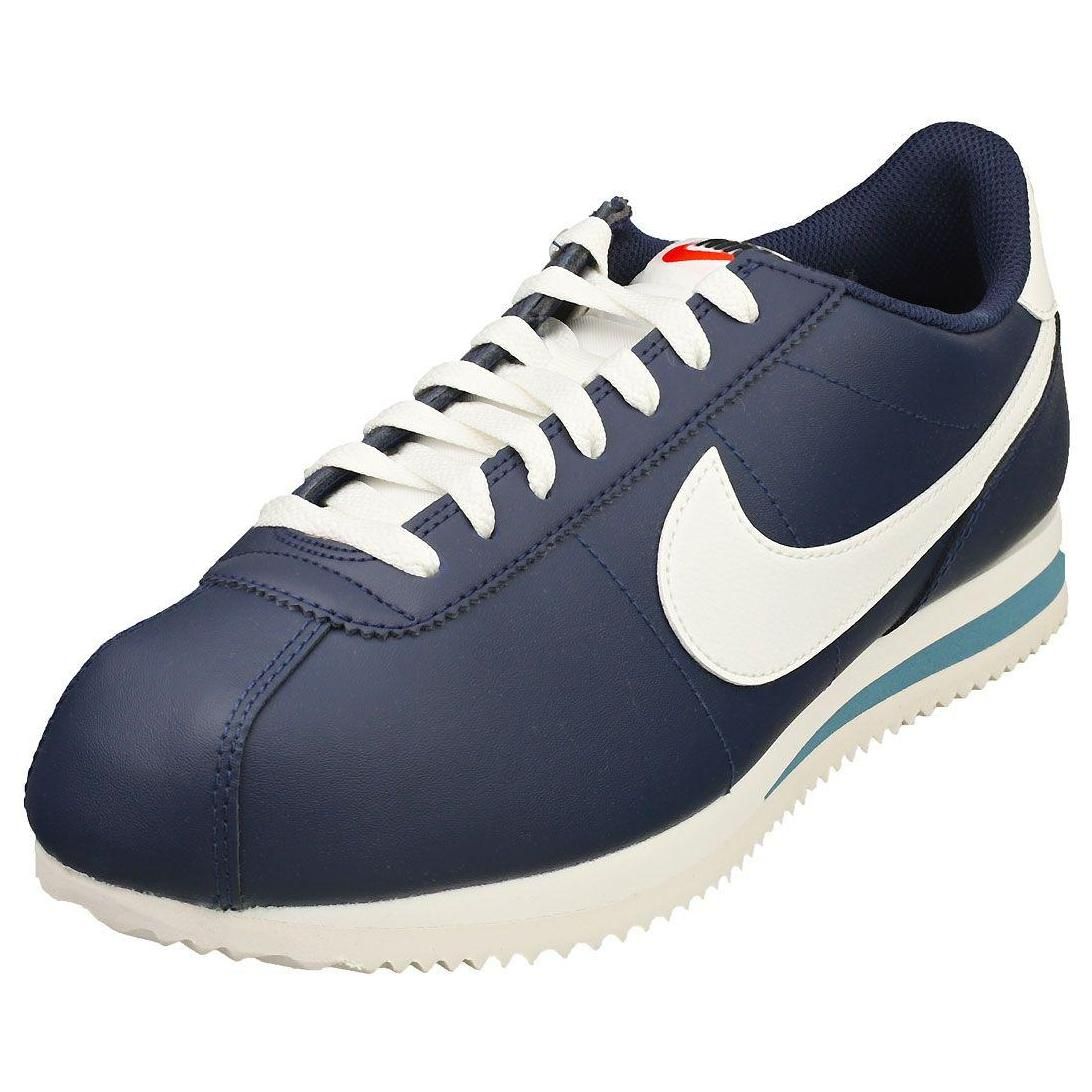 Nike Cortez Chaussures Dcontractes Pour Homme - Cuir Navy Blanc - 41