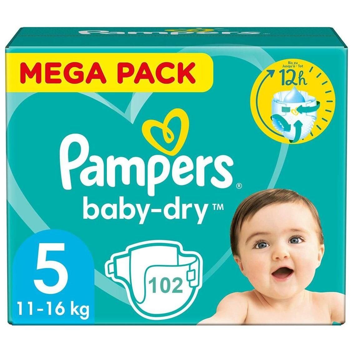 Pampers Baby-Dry Taille 5 102 Couches (11-16 Kg)