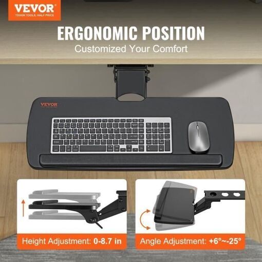 Support Clavier - VEVOR - Plateau pour Clavier et Souris Coulissant Plateau... - 3