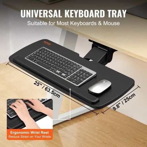 Support Clavier - VEVOR - Plateau pour Clavier et Souris Coulissant Plateau... - 4