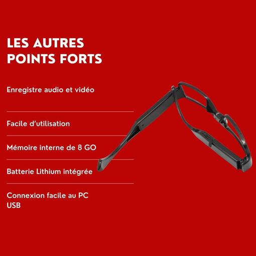 Lunettes Camera Espion Full HD - 6