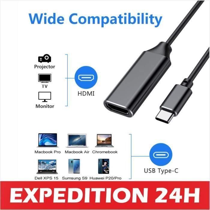 Adaptateur USB C vers HDMI, rsolution 4K super claire, compatible avec Thu... - 2