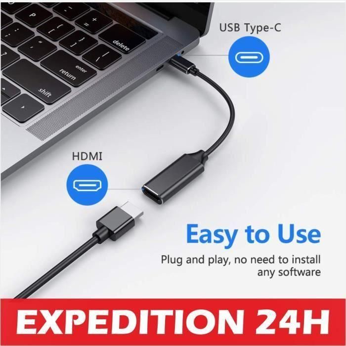 Adaptateur USB C vers HDMI, rsolution 4K super claire, compatible avec Thu... - 4