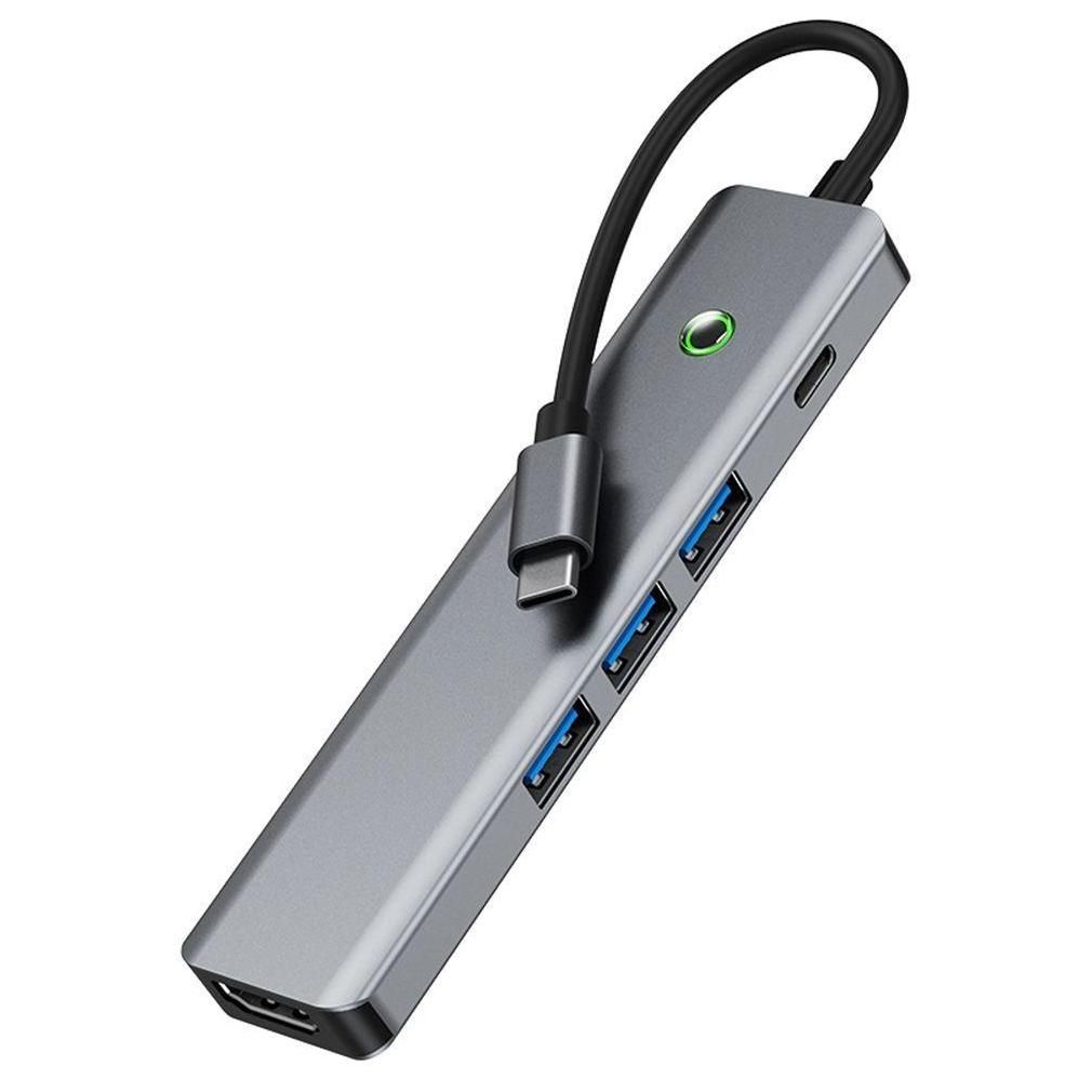 Adaptateur USB-C vers HDMI 4K avec Port USB 3.0, PD 100W, Indicateur Bouton...