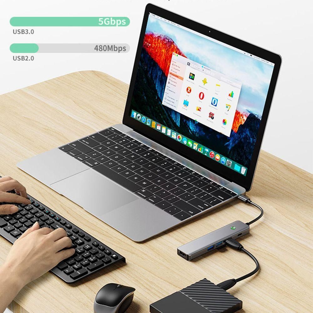 Adaptateur USB-C vers HDMI 4K avec Port USB 3.0, PD 100W, Indicateur Bouton... - 3