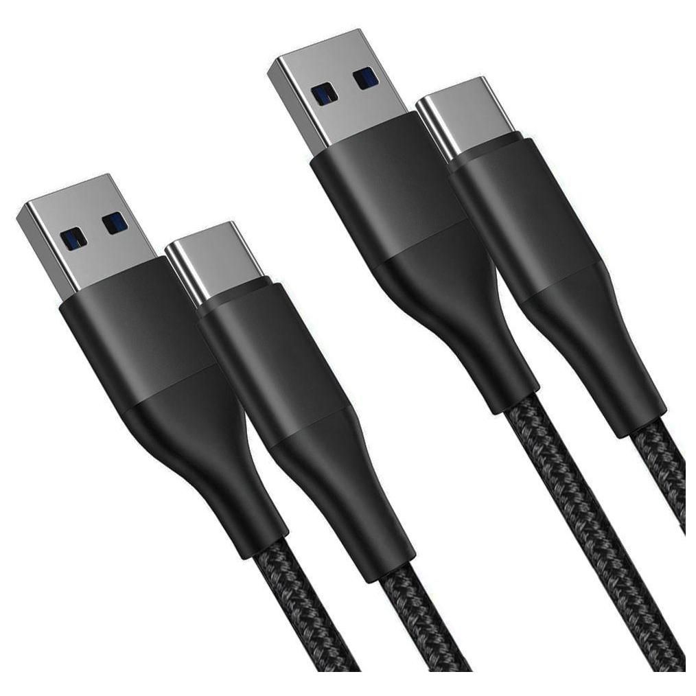 2x Cble USB-C Nylon Rapide 3A pour Samsung Galaxy M13 4G M23 5G M32 M33 M5...