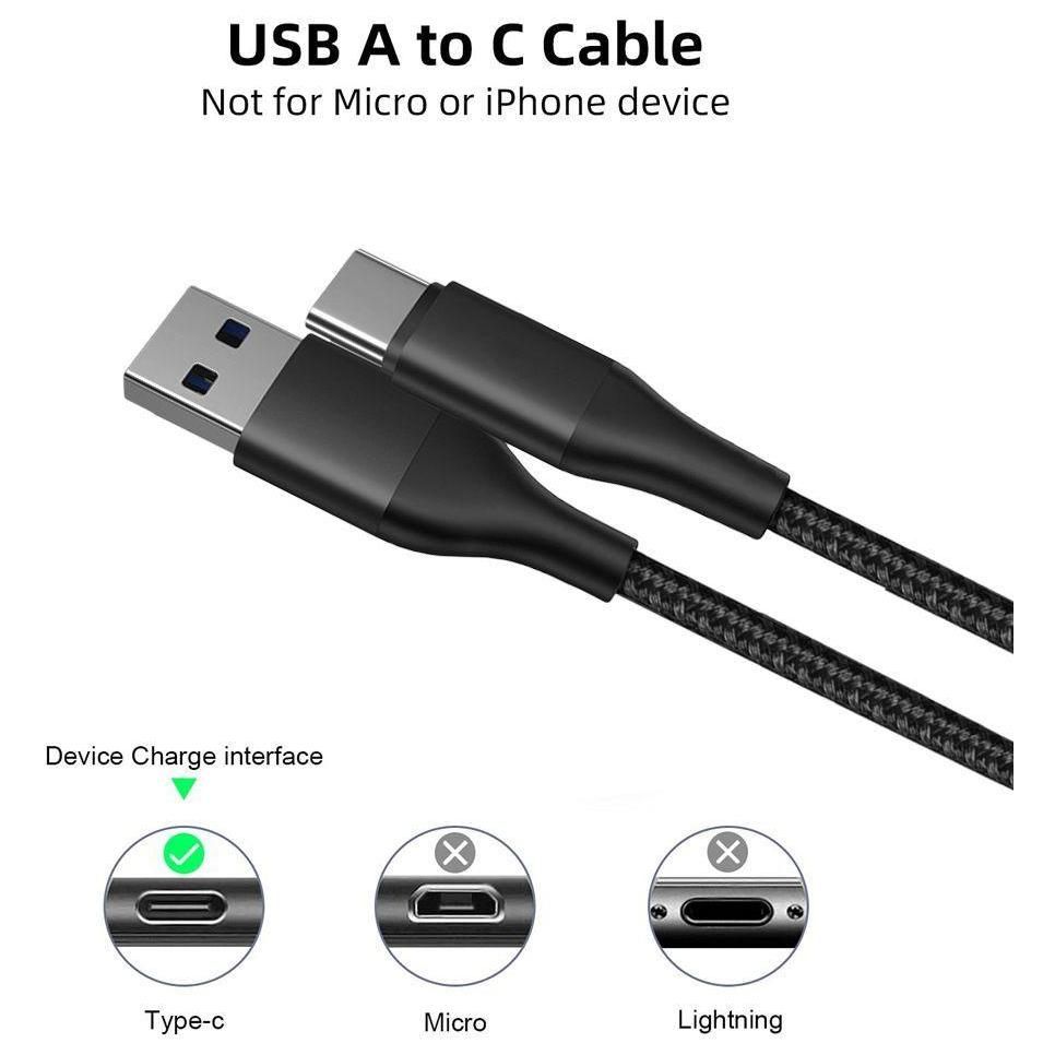 2x Cble USB-C Nylon Rapide 3A pour Samsung Galaxy M13 4G M23 5G M32 M33 M5... - 2