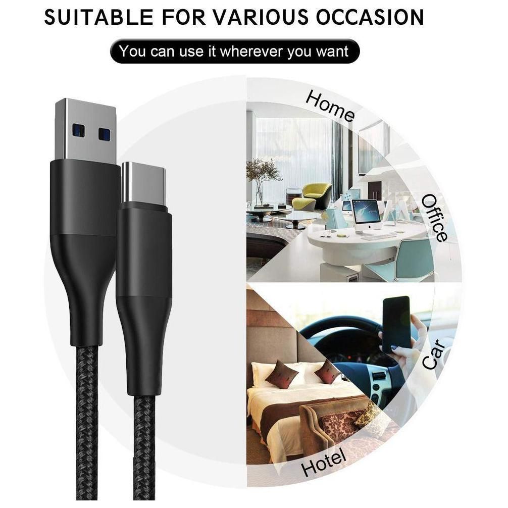 2x Cble USB-C Nylon Rapide 3A pour Samsung Galaxy M13 4G M23 5G M32 M33 M5... - 3