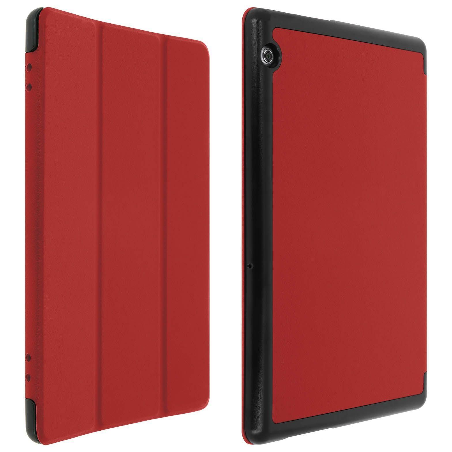 Housse Huawei Mediapad T5 10.0 Etui Clapet Folio Support Video Rouge