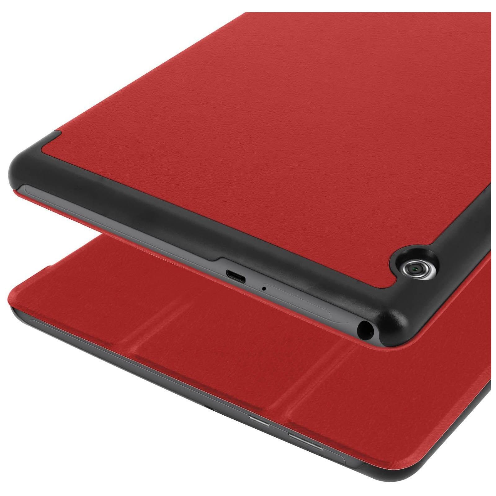 Housse Huawei Mediapad T5 10.0 Etui Clapet Folio Support Video Rouge - 6