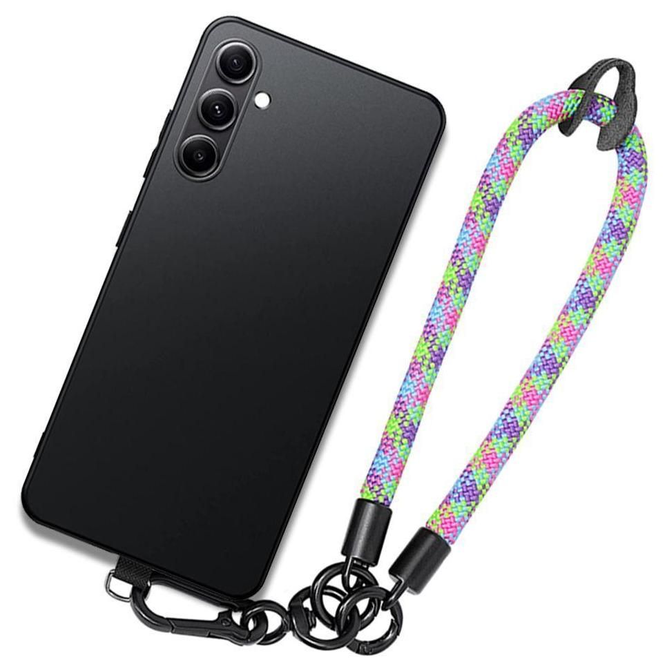 Coque Pour Samsung Galaxy A54 5g, Noir Protection Souple Avec Dragonne Robu...