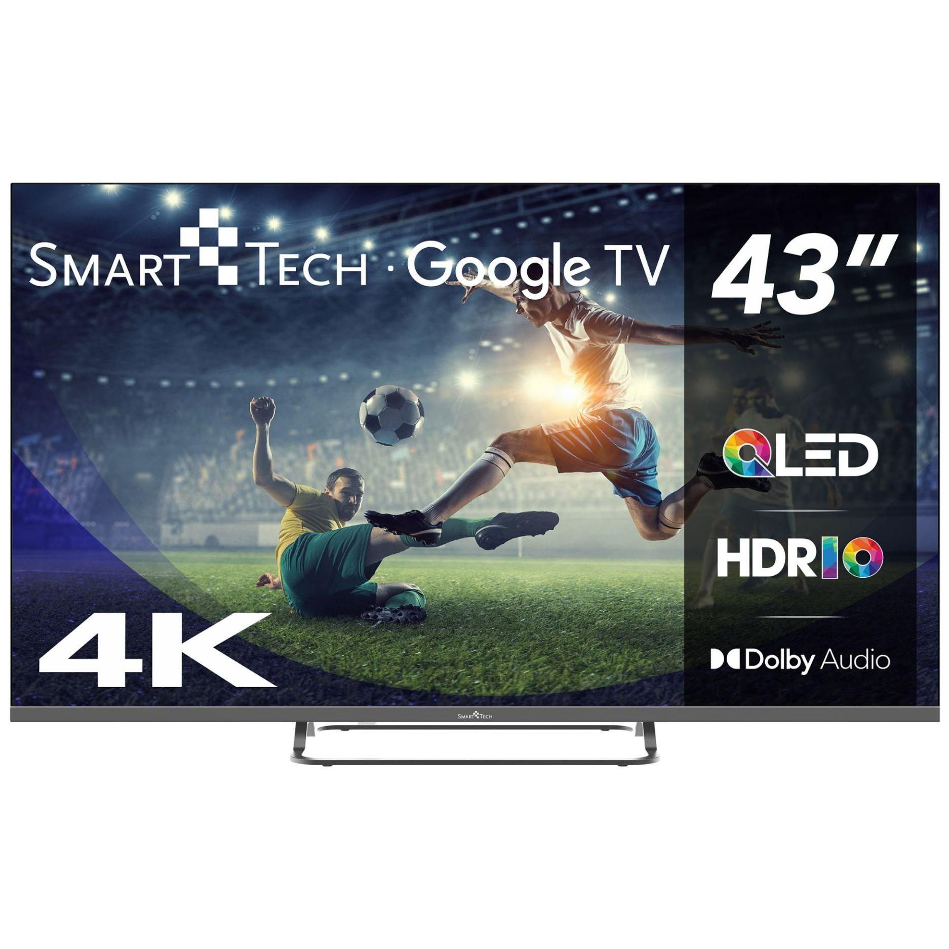 Smart Tech 43QG02V - 43' - TV QLED 4K UHD 109 cm Google TV- 4xHDMI - 2xUSB ...