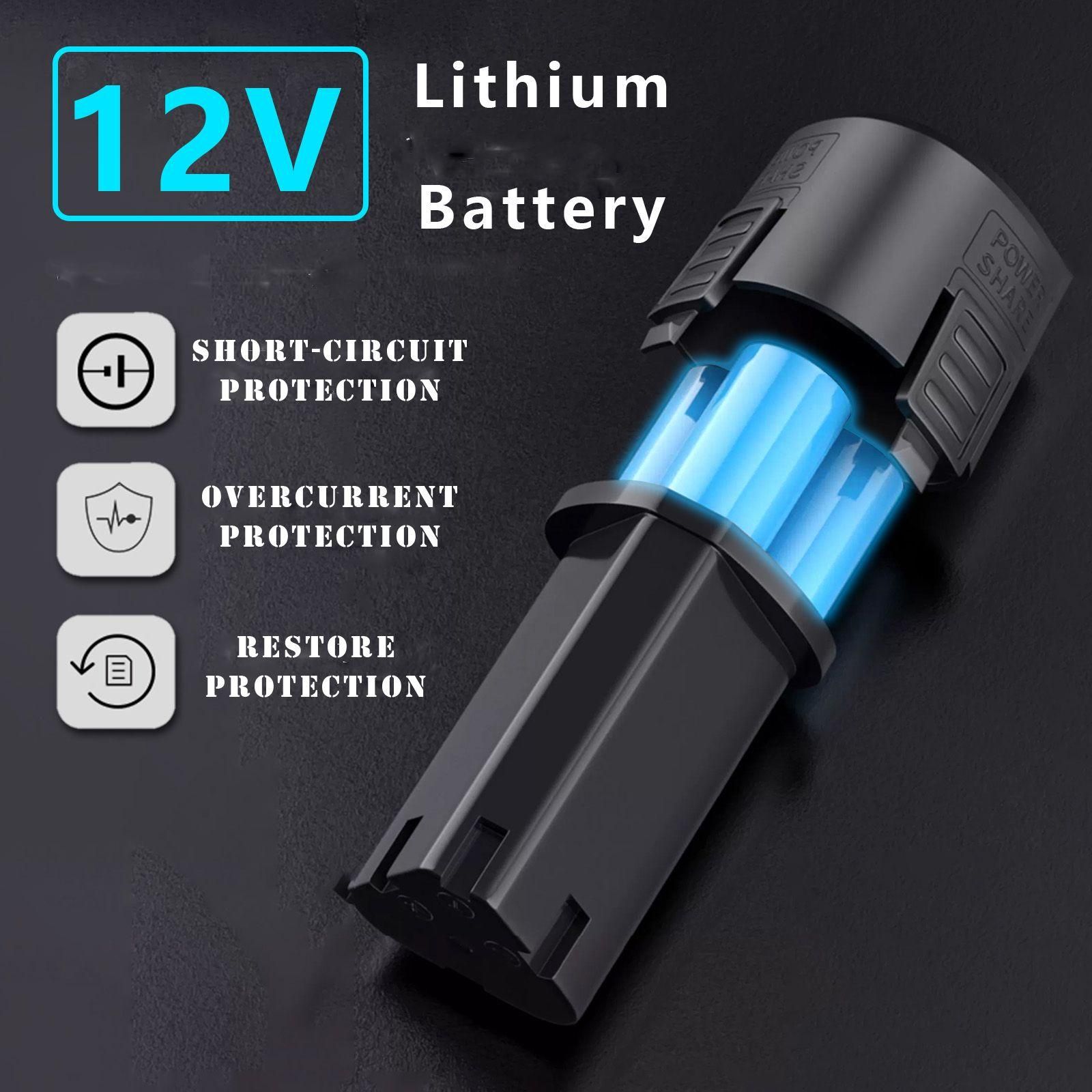 Perceuse Visseuse Sans Fil 12V avec 1 X 2000 mA Batterie au Lithium et char... - 6
