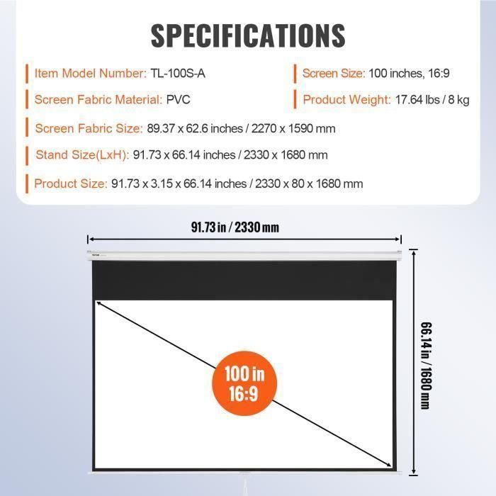 �cran de Projection - VEVOR - �cran de Projection Avec Support Tr�pied Toil... - 2
