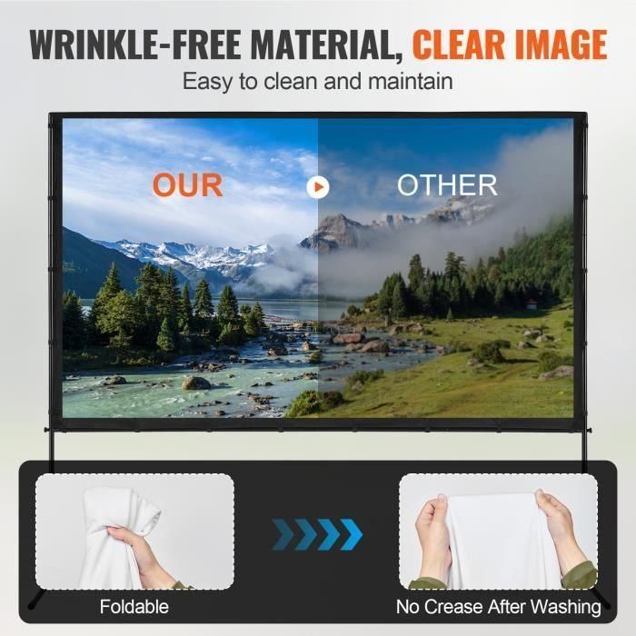 �cran de Projection sur Pied - VEVOR - Toile de Projection sur Tr�pied Port... - 4