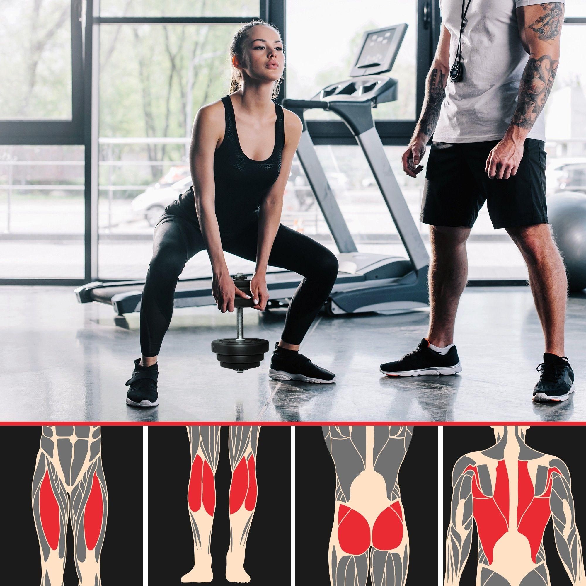 Physionics Set D'haltres Courts 20 Kg - Barre 43 Cm, 2 X 1,25 Kg, 2 X 2,5... - 7