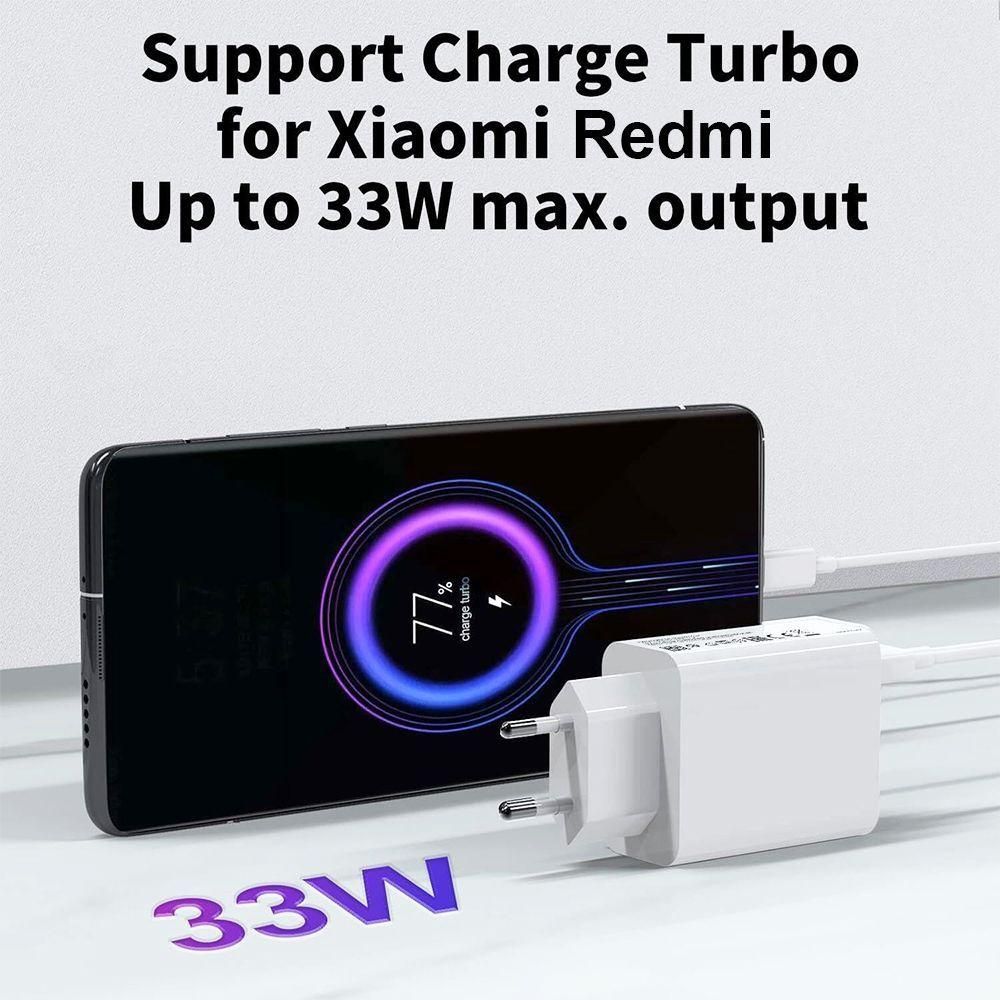 Chargeur Rapide 33w + Cble Usb-C 6a 1 Mtre Pour Xiaomi Redmi 12, Redmi 13... - 3