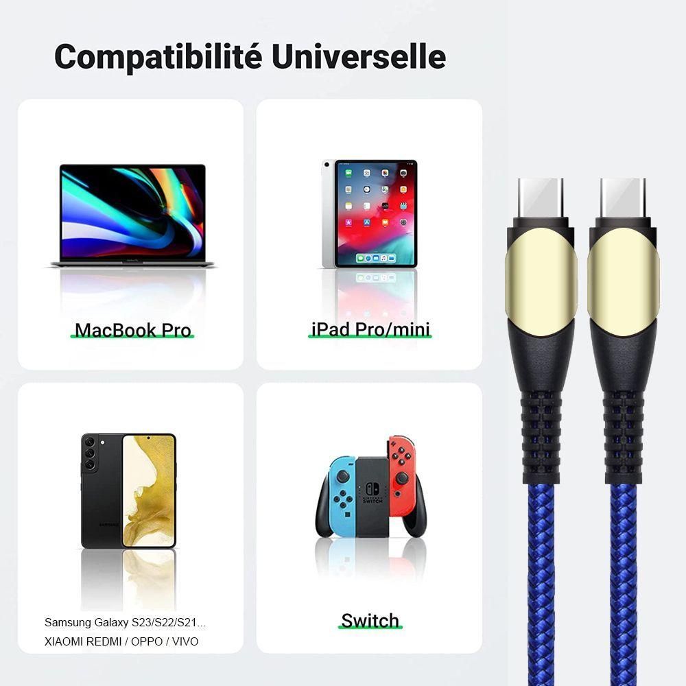 Chargeur Pd Rapide 25w + Cble Usb-C Vers Usb-C 60w 1m Pour Samsung Galaxy ... - 4