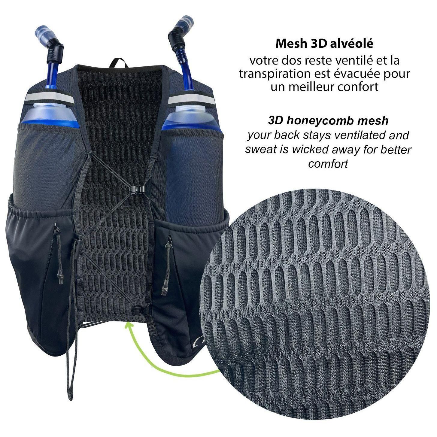 Gilet D Hydratation Trail Et Running 1 Poche Water Rsistant 9 Poches Grand... - 4