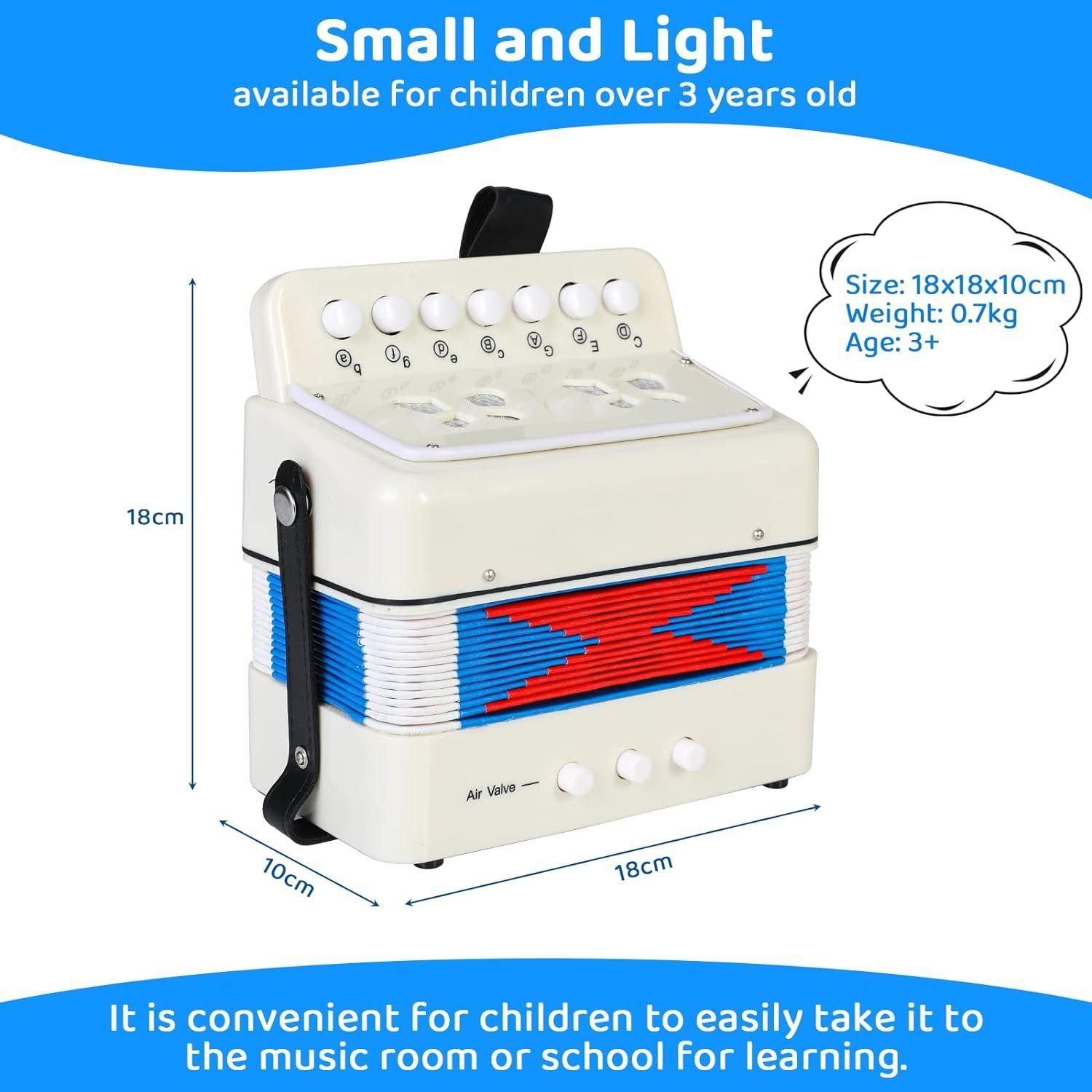 Accordon Pour Enfants, Accordon  10 Touches Avec Sangles, Instrument De ... - 3