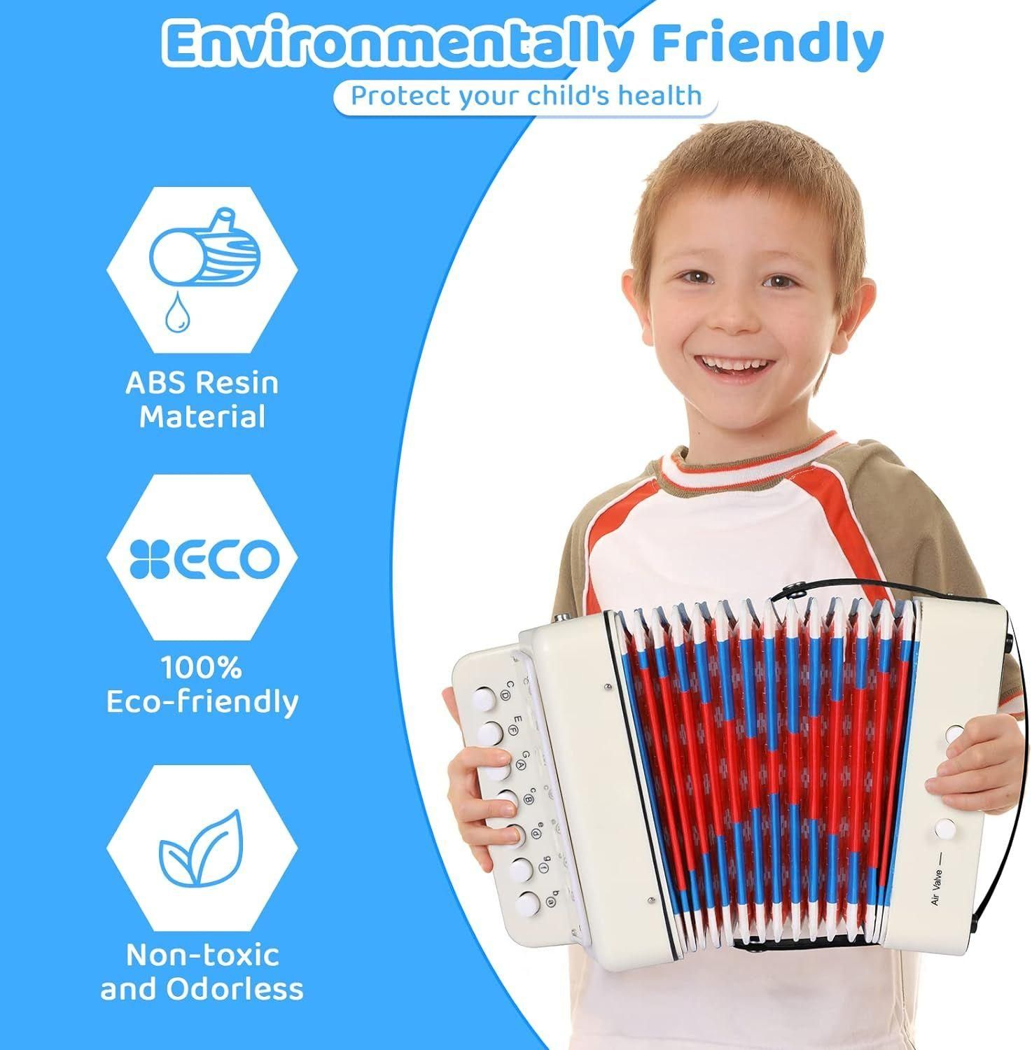 Accordon Pour Enfants, Accordon  10 Touches Avec Sangles, Instrument De ... - 4