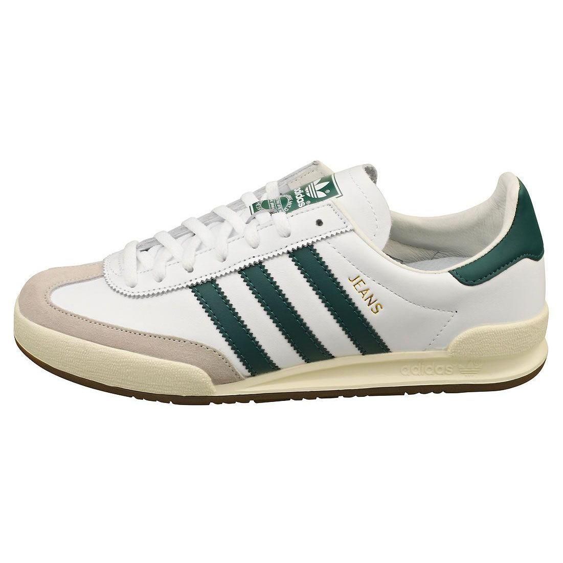 Chaussures Adidas Jeans Pour Hommes - Baskets En Cuir Blanc Et Vert - 44 - 5