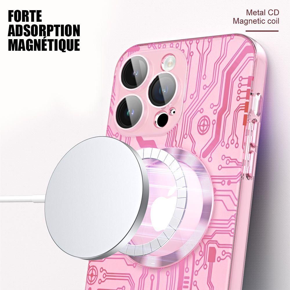 Coque Pour Iphone 15 Plus Avec Cercle Magntique, Coque Rigide Antichoc Tra... - 2