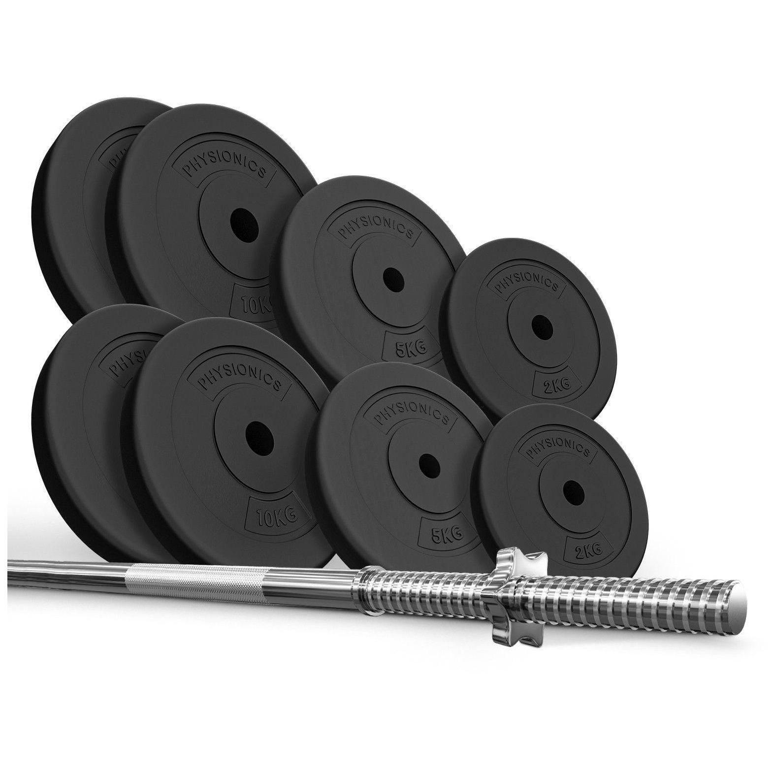 Physionics Barre D'haltre Longue Avec Disques De Poids - Barre (165cm, Fe... - 5