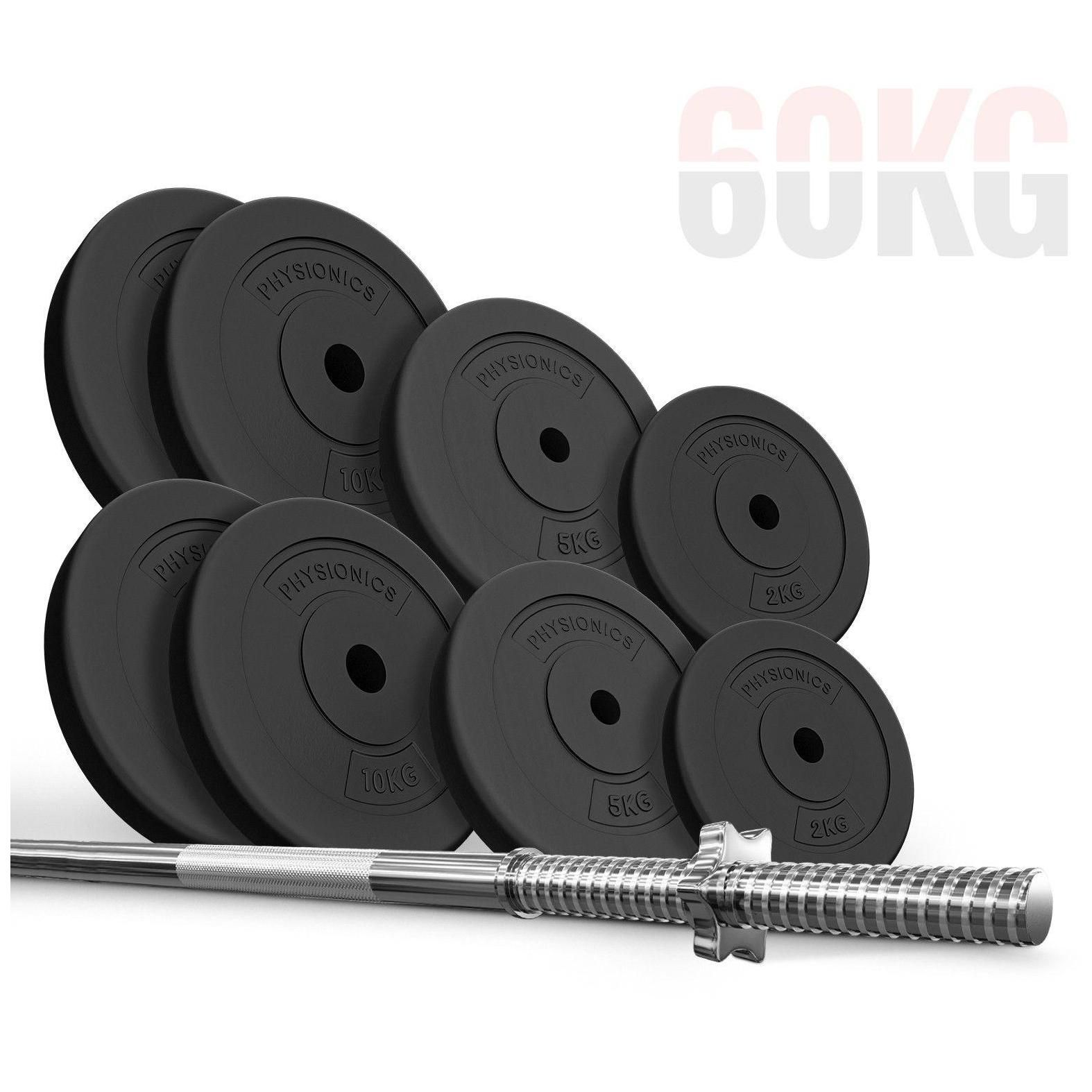 Physionics Barre D'haltre Longue Avec Disques De Poids - Barre (165cm, Fe... - 6