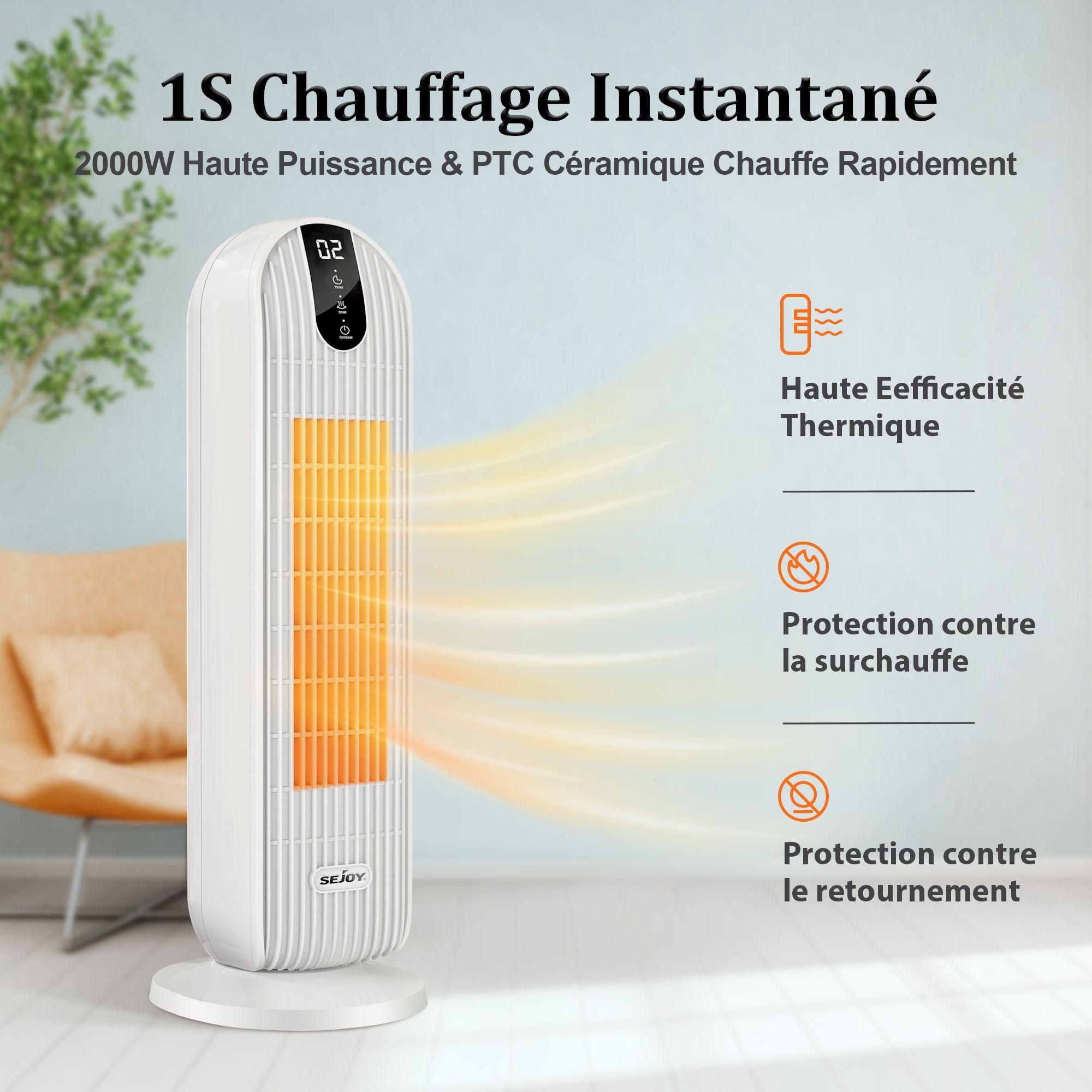 Radiateur Soufflant SEJOY 2000W 3 Modes, PTC Cramique Chauffage Electrique... - 3