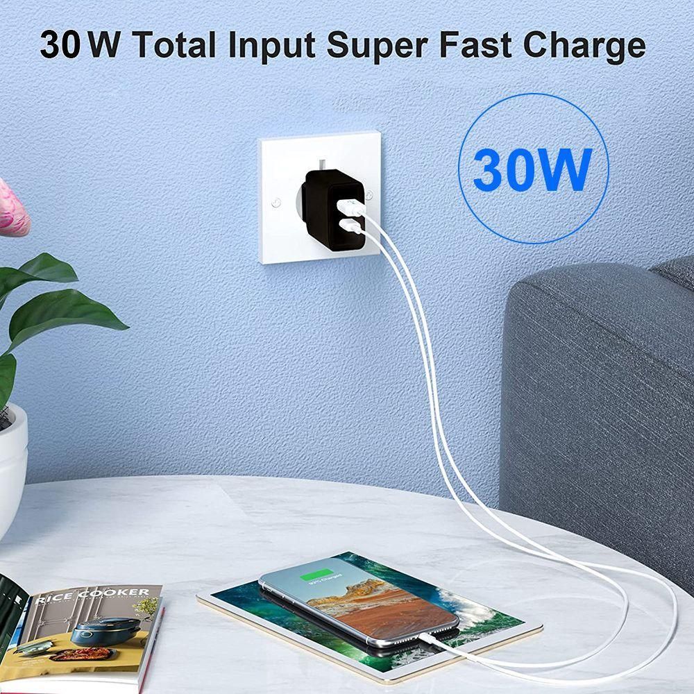 Chargeur Secteur Rapide 30w 2-Port Avec Cble Usb-C 1m Pour Google Pixel 7 ... - 2