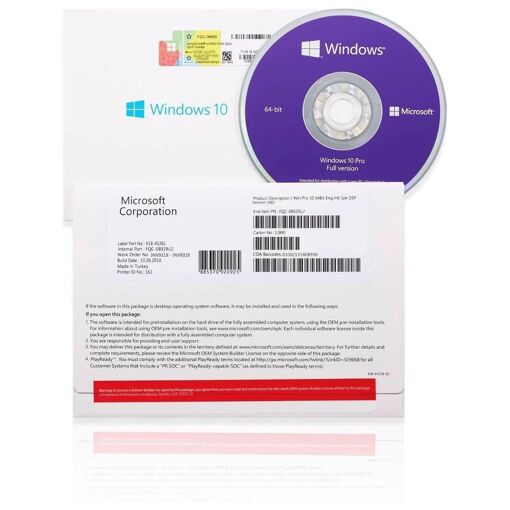 Windows 10 Pro Avec Dvd Professionnel + Cl� De Licence