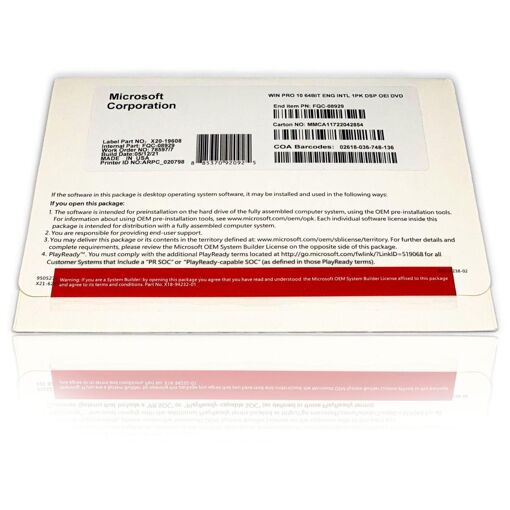 Windows 10 Pro Avec Dvd Professionnel + Cl� De Licence - 5