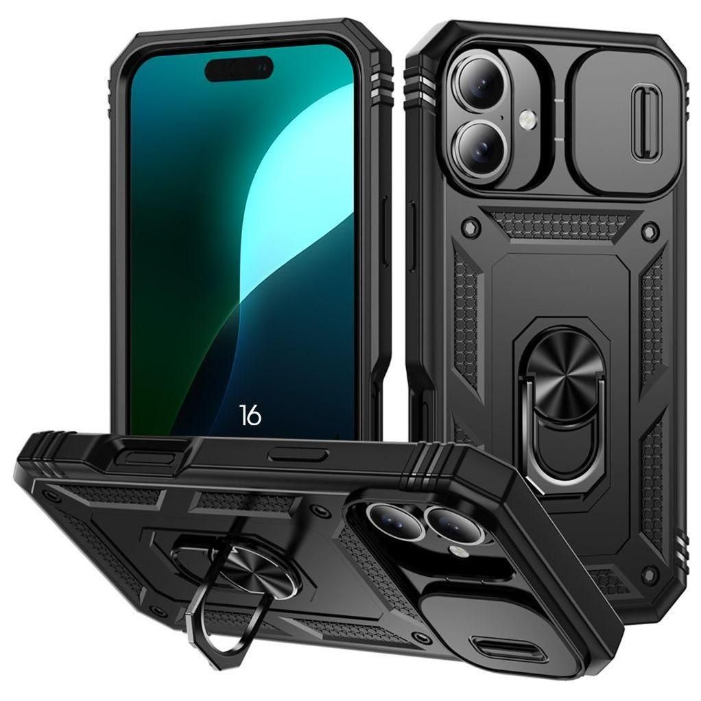 Coque Pour Iphone 16 - Protection Ultra Rsistante Avec Support Et Cache Ca...