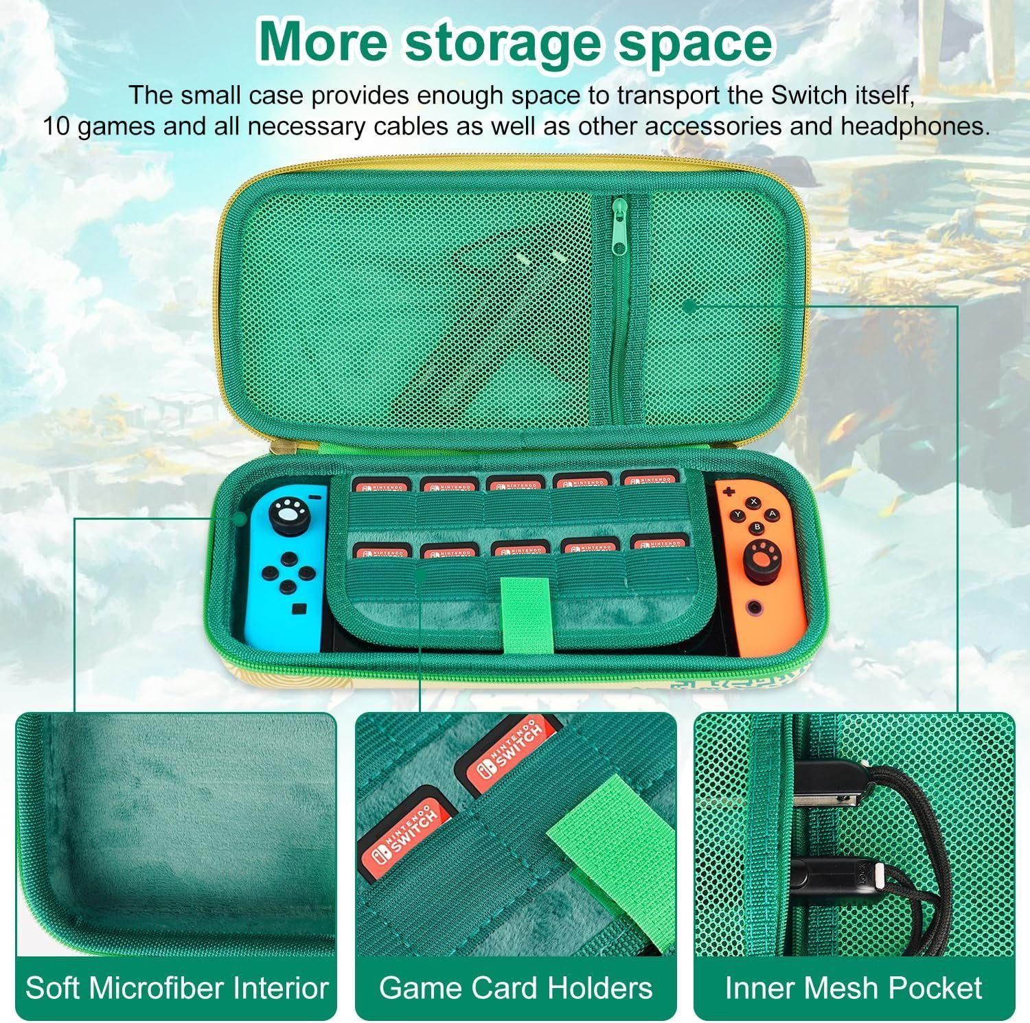 Coque Pour Nintendo Switch Et Switch Oled (Zelda Tears Of The Kingdom), Sac... - 4