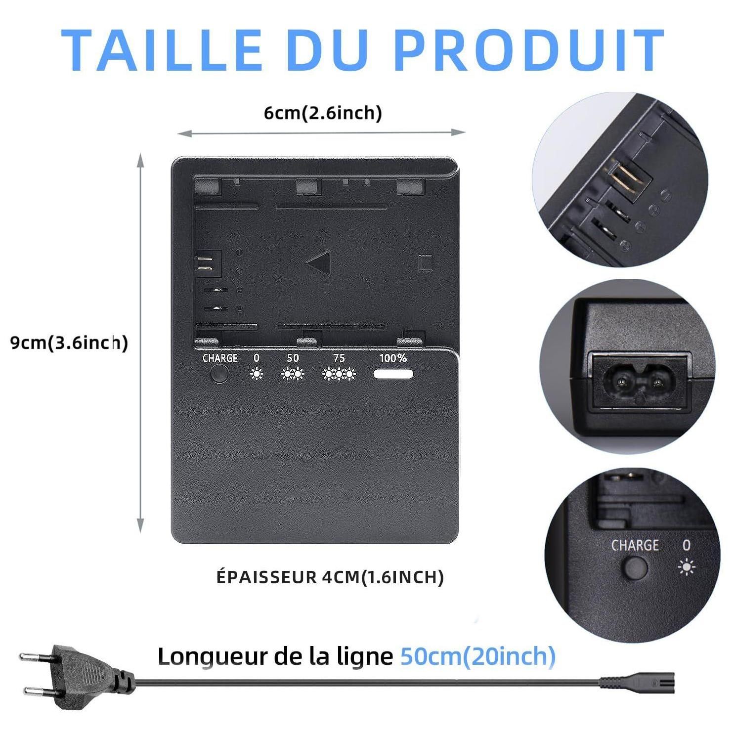 LP-E6 LC-E6 LC-E6N Chargeur de Batterie Compatible avec Canon EOS 90D 80D 7... - 3