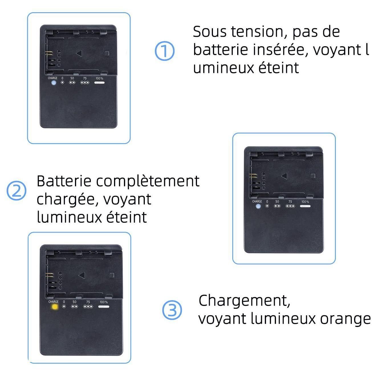 LP-E6 LC-E6 LC-E6N Chargeur de Batterie Compatible avec Canon EOS 90D 80D 7... - 4