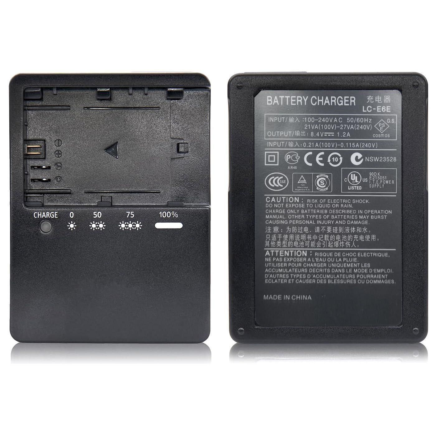 LP-E6 LC-E6 LC-E6N Chargeur de Batterie Compatible avec Canon EOS 90D 80D 7... - 5