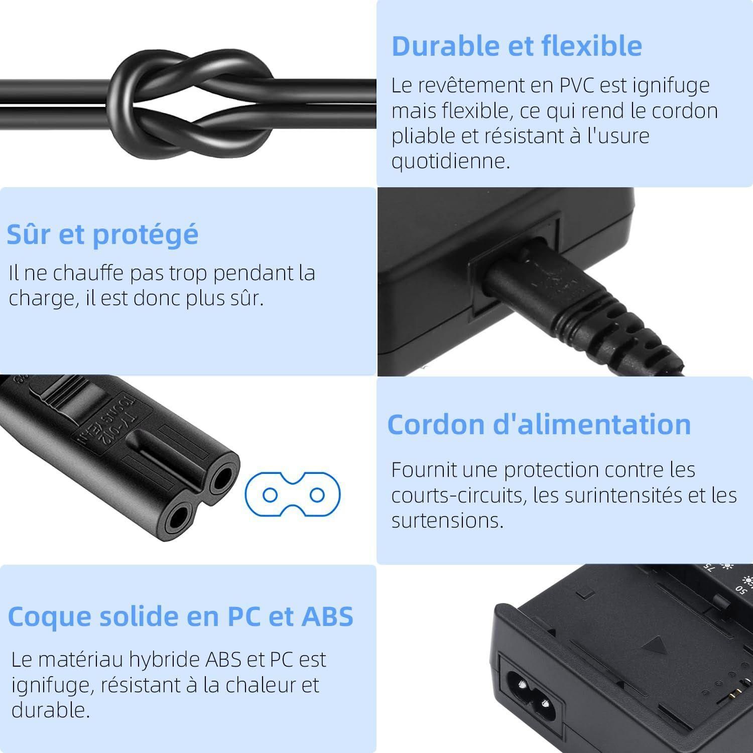 LP-E6 LC-E6 LC-E6N Chargeur de Batterie Compatible avec Canon EOS 90D 80D 7... - 6