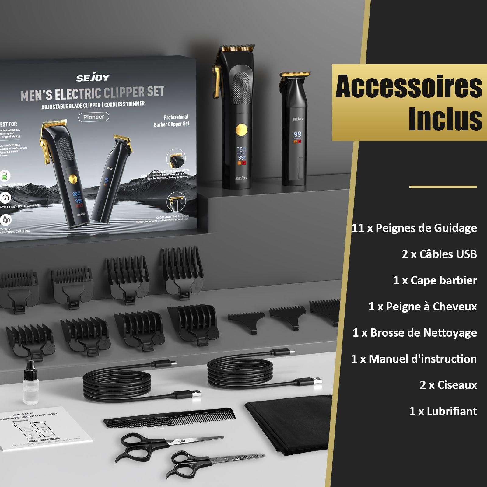 Sejoy Tondeuse Cheveux Professionnelle Pour Homme, Kit De Coupe De Cheveux ... - 8