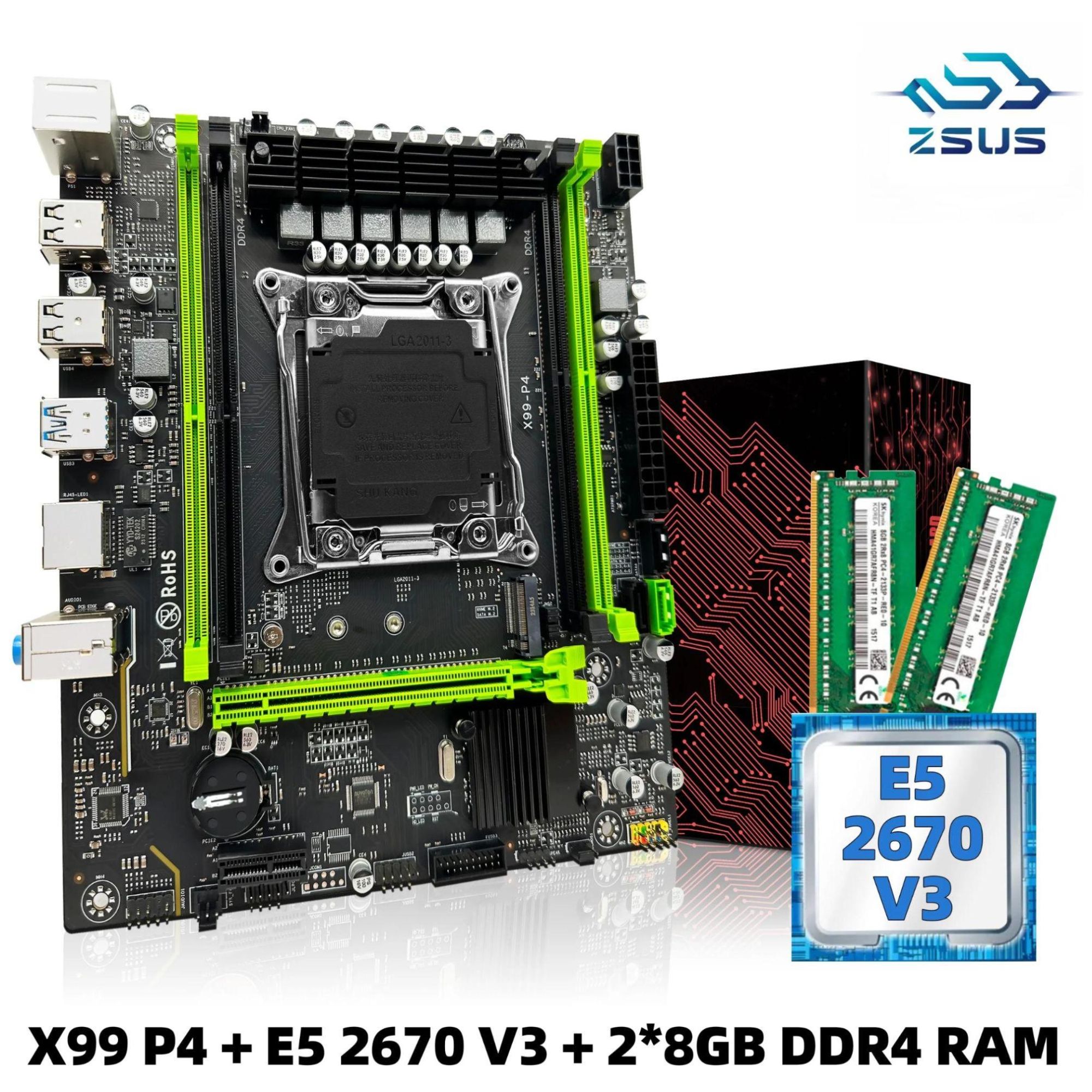 Kit Combin Carte Mre X99 P4 CPU Processeurs Intel LAG2011-3 Xeon E5 2670 ...