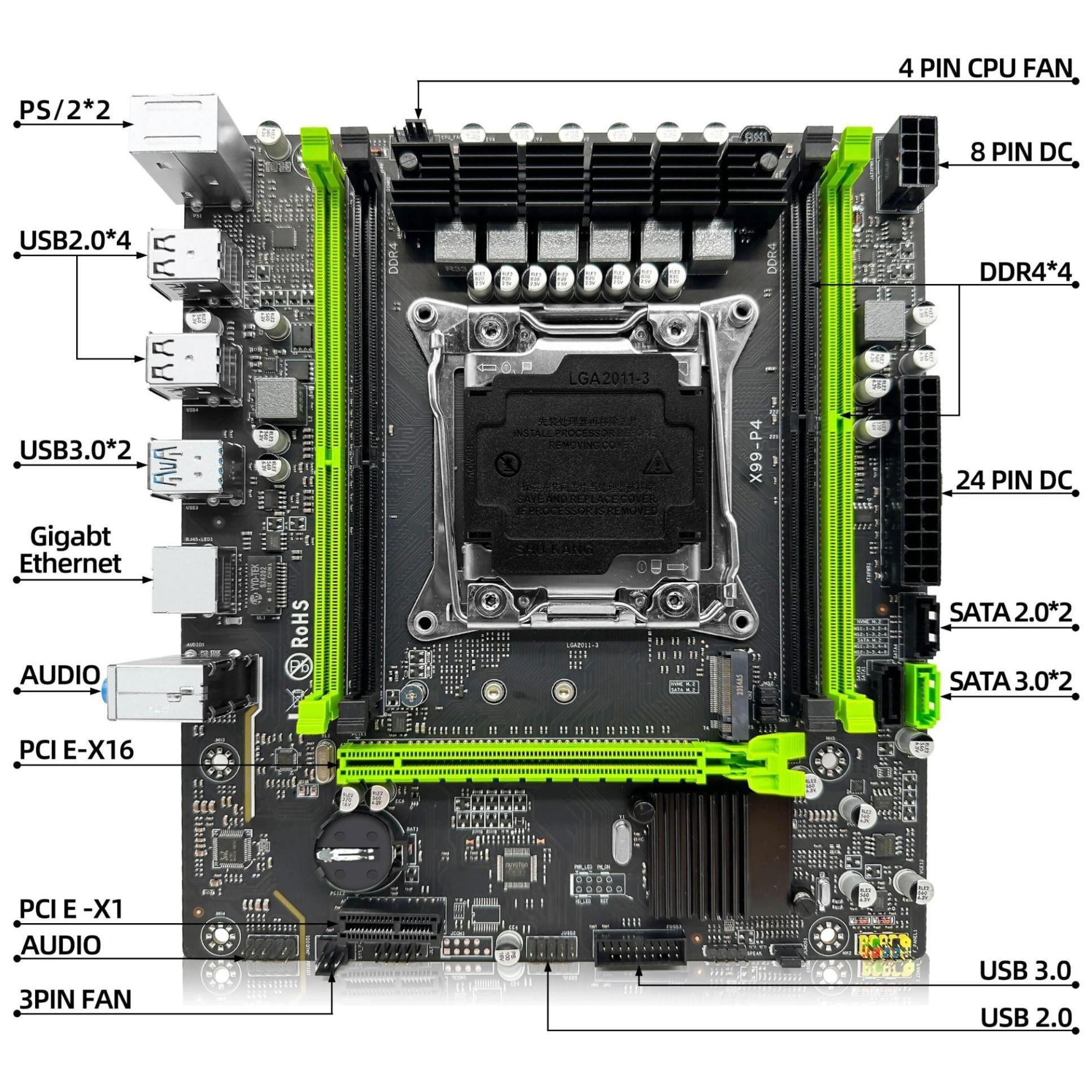 Kit Combin Carte Mre X99 P4 CPU Processeurs Intel LAG2011-3 Xeon E5 2670 ... - 5