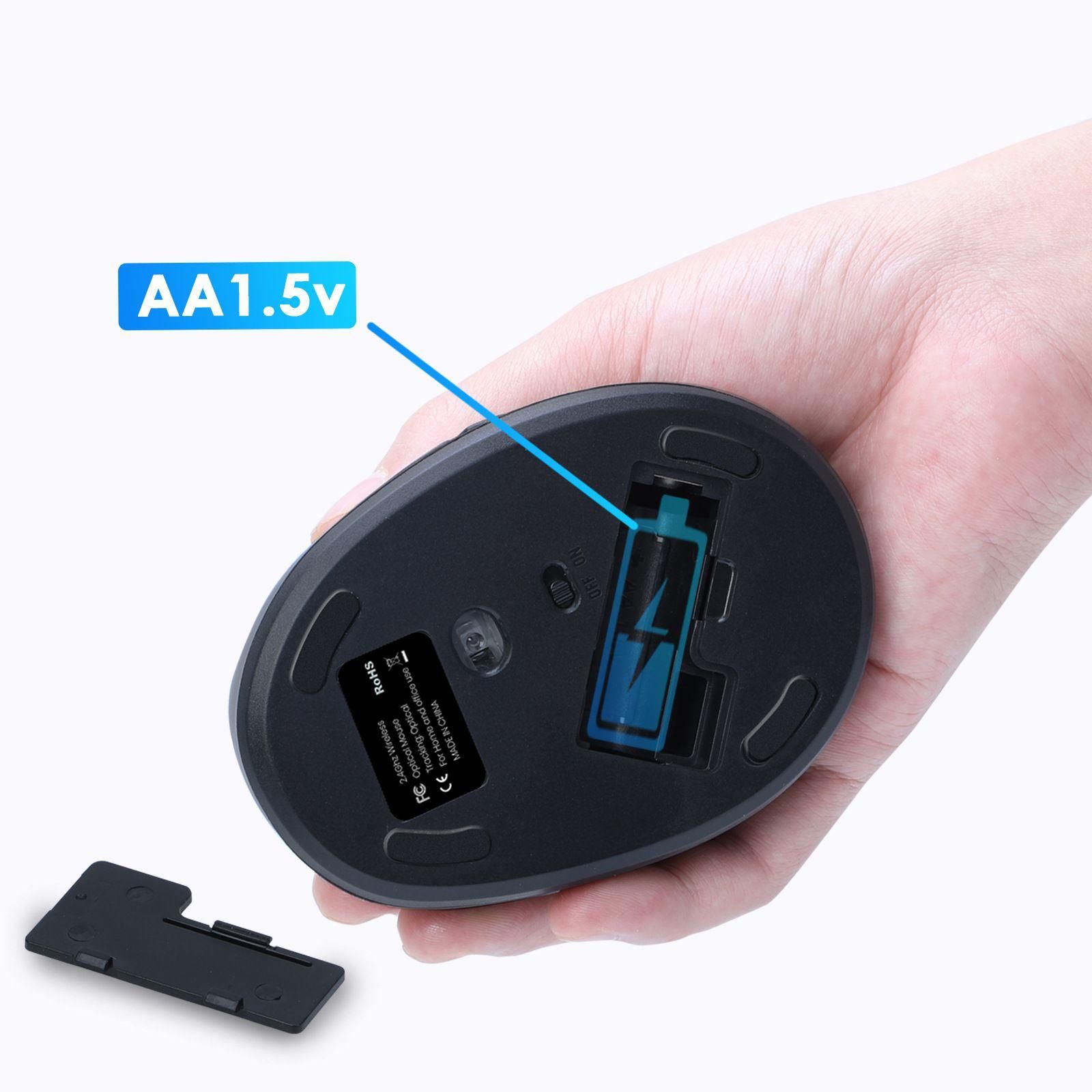 Souris Ergonomique sans Fil, Souris Optique sans Fil 2.4G avec 800/1200/160... - 5