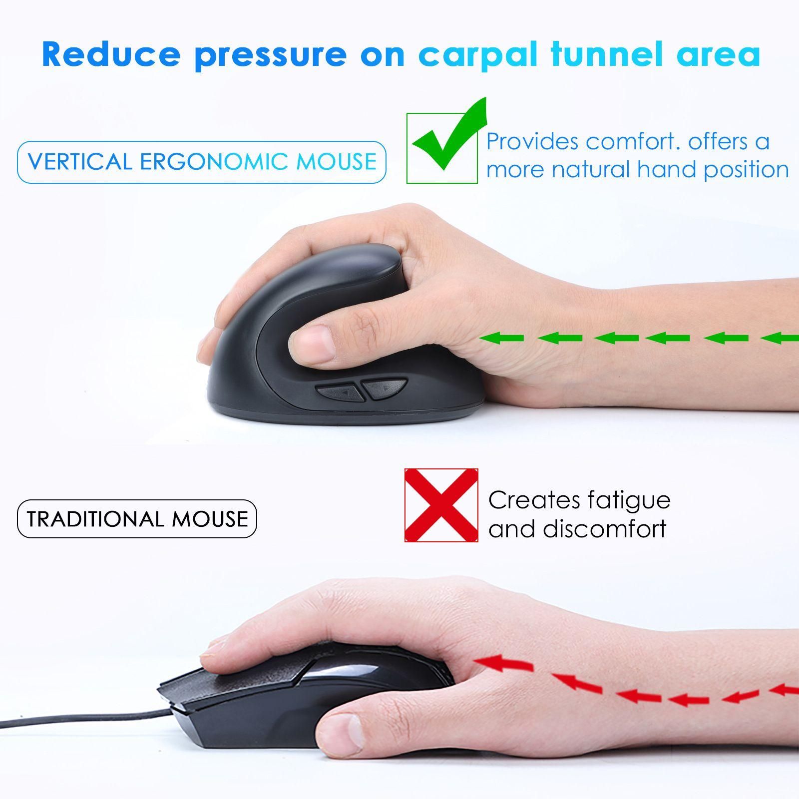 Souris Ergonomique sans Fil, Souris Optique sans Fil 2.4G avec 800/1200/160... - 6